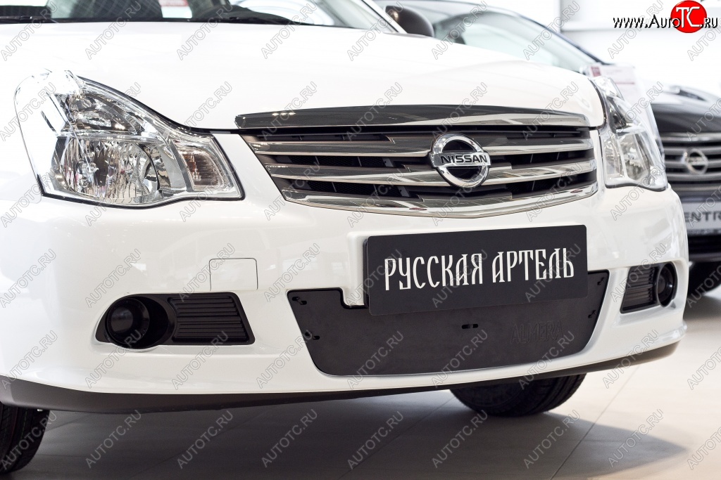 1 249 р. Зимняя заглушка решетки переднего бампера РА  Nissan Almera  G15 (2012-2019) седан  с доставкой в г. Чебоксары