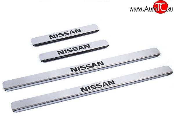 949 р. Накладки на порожки автомобиля M-VRS (нанесение надписи методом окраски) Nissan Almera G15 седан (2012-2019)  с доставкой в г. Чебоксары