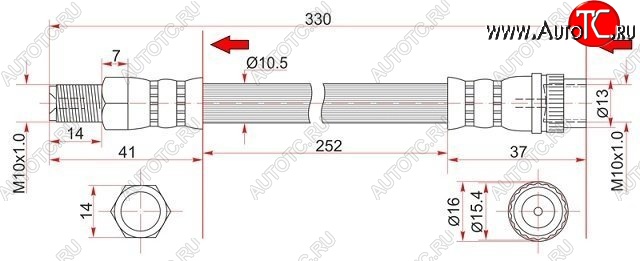 299 р. Тормозной шланг SAT (передний) Nissan Almera G15 седан (2012-2019)  с доставкой в г. Чебоксары