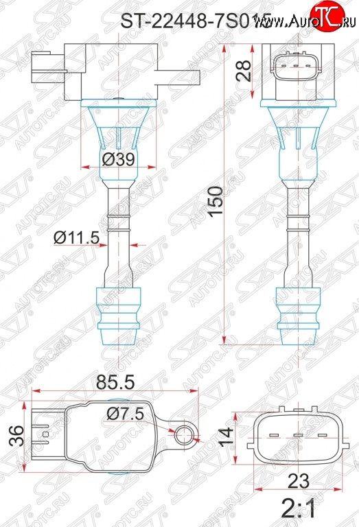 1 399 р. Катушка зажигания SAT Nissan titan (2003-2015)  с доставкой в г. Чебоксары