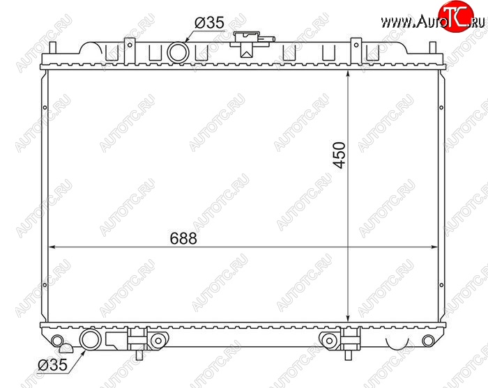6 299 р. Радиатор двигателя (пластинчатый, МКПП/АКПП) SAT Nissan Presage U30 рестайлинг (2001-2003)  с доставкой в г. Чебоксары