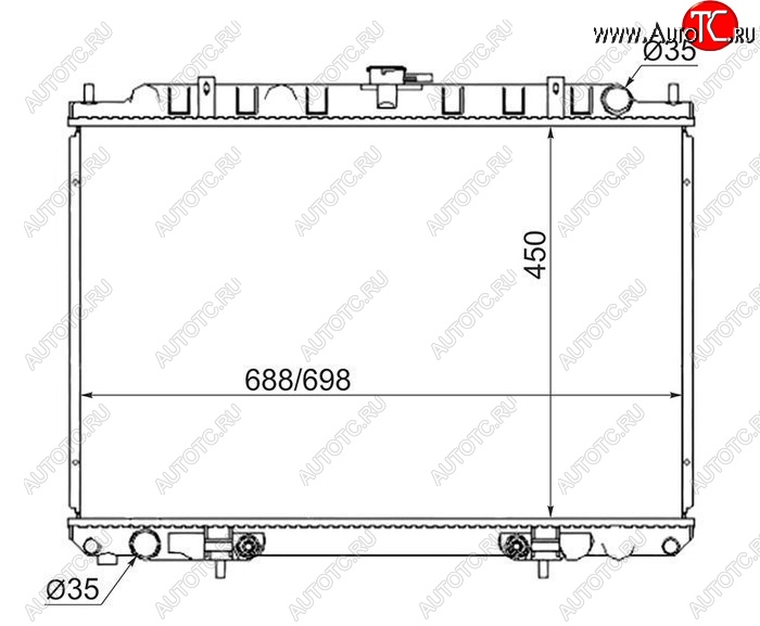 5 349 р. Радиатор двигателя (пластинчатый, МКПП/АКПП) SAT Nissan Presage U30 рестайлинг (2001-2003)  с доставкой в г. Чебоксары