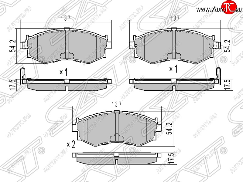 799 р. Колодки тормозные SAT (передние) Nissan Primera 1 седан P10 (1990-1995)  с доставкой в г. Чебоксары
