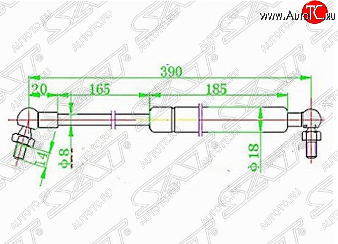 769 р. Газовый упор капота SAT  Nissan Cefiro  A32 - Maxima  A32  с доставкой в г. Чебоксары