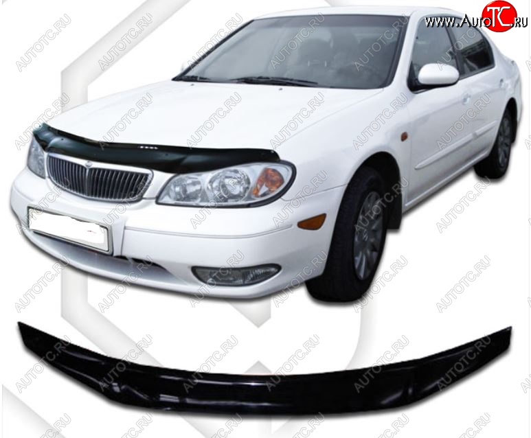2 159 р. Дефлектор капота CA-Plastic Nissan Cefiro A33 (1998-2003) (Classic черный, Без надписи)  с доставкой в г. Чебоксары