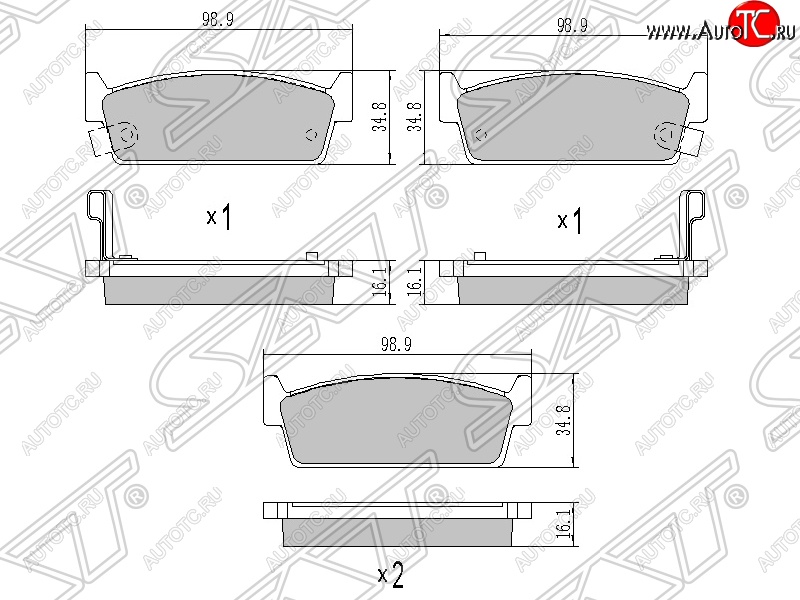 579 р. Колодки тормозные SAT (задние) Nissan Cedric (1991-1995)  с доставкой в г. Чебоксары