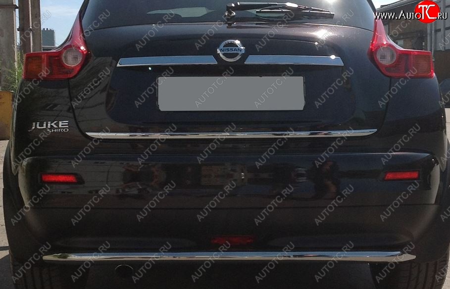 3 049 р. Защита заднего бампера Petroil Tuning (d51, нержавейка)  Nissan Juke  1 YF15 (2010-2014) дорестайлинг  с доставкой в г. Чебоксары