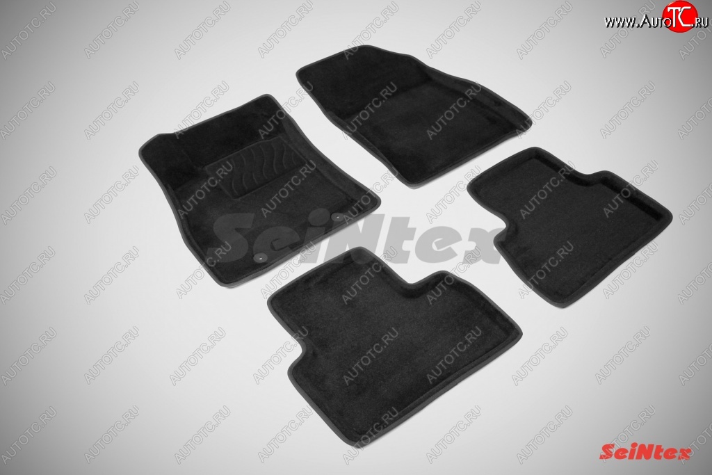5 449 р. Комплект ковриков в салон 3D с текстильным покрытием Seintex Nissan Juke 1 YF15 дорестайлинг (2010-2014) (черный)  с доставкой в г. Чебоксары