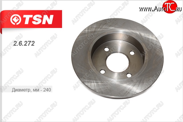 969 р. Задний тормозной диск (1.0/1.2/1.4/1.5D) TSN Nissan Micra K11 5 дв. дорестайлинг (1992-2000)  с доставкой в г. Чебоксары