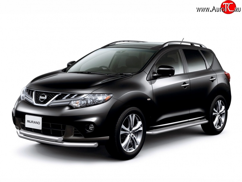 9 399 р. Двойная защита переднего бампера Petroil Tuning (из труб диаметрами по 63 мм) Nissan Murano 2 Z51 рестайлинг (2010-2016)  с доставкой в г. Чебоксары