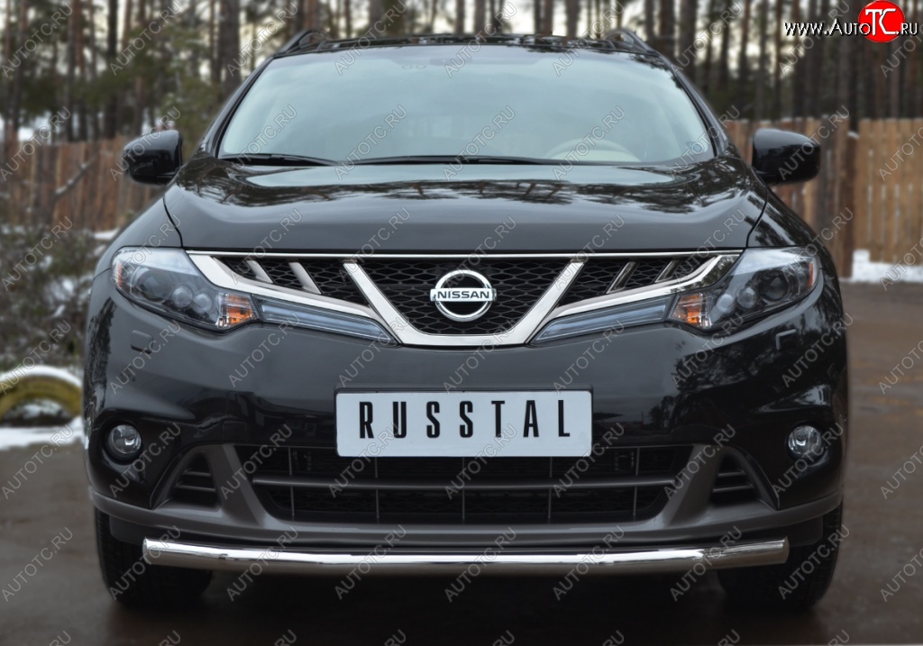15 249 р. Защита переднего бампера (Ø63 мм, нержавейка) SLITKOFF Nissan Murano 2 Z51 рестайлинг (2010-2016)  с доставкой в г. Чебоксары