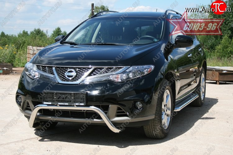 13 679 р. Защита переднего бампера Souz-96 (d60) Nissan Murano 2 Z51 рестайлинг (2010-2016)  с доставкой в г. Чебоксары
