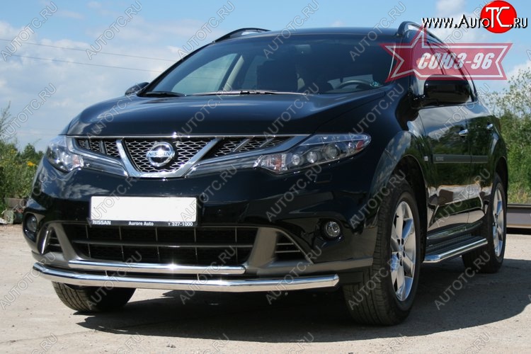 15 929 р. Защита переднего бампера двойная Souz-96 (d460/42) Nissan Murano 2 Z51 рестайлинг (2010-2016)  с доставкой в г. Чебоксары