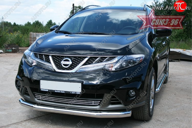 15 929 р. Защита переднего бампера одинарная Souz-96 (d76) Nissan Murano 2 Z51 рестайлинг (2010-2016)  с доставкой в г. Чебоксары