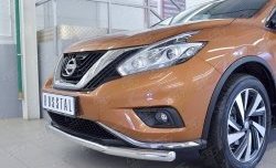 16 849 р. Защита переднего бампера (Ø63 мм, нержавейка) SLITKOFF  Nissan Murano  3 Z52 (2015-2022) дорестайлинг  с доставкой в г. Чебоксары. Увеличить фотографию 4