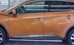 19 399 р. Защита порогов из овальной трубы диаметром 120x60 мм с проступью Russtal Nissan Murano 3 Z52 рестайлинг (2020-2025)  с доставкой в г. Чебоксары. Увеличить фотографию 3