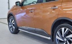 19 999 р. Защита порогов из круглой трубы диаметром 63 мм SLITKOFF Nissan Murano 3 Z52 рестайлинг (2020-2025)  с доставкой в г. Чебоксары. Увеличить фотографию 3