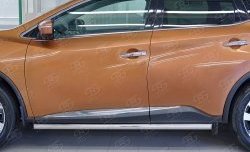 19 999 р. Защита порогов из круглой трубы диаметром 63 мм SLITKOFF Nissan Murano 3 Z52 рестайлинг (2020-2025)  с доставкой в г. Чебоксары. Увеличить фотографию 4