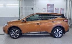 16 649 р. Защита порогов из овальной трубы диаметром 75x42 мм с проступью Russtal Nissan Murano 3 Z52 рестайлинг (2020-2025)  с доставкой в г. Чебоксары. Увеличить фотографию 2