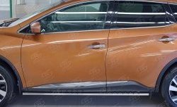 16 649 р. Защита порогов из овальной трубы диаметром 75x42 мм с проступью Russtal Nissan Murano 3 Z52 рестайлинг (2020-2025)  с доставкой в г. Чебоксары. Увеличить фотографию 3