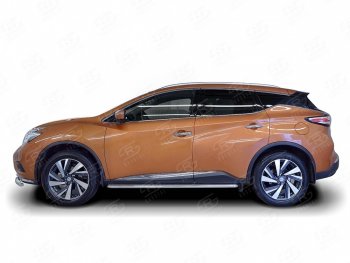 35 549 р. Широкая защита порогов с трубой диаметром 42 мм SLITKOFF v3 Nissan Murano 3 Z52 рестайлинг (2020-2025)  с доставкой в г. Чебоксары. Увеличить фотографию 2