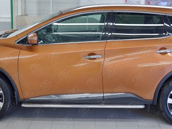 35 549 р. Широкая защита порогов с трубой диаметром 42 мм SLITKOFF v3 Nissan Murano 3 Z52 рестайлинг (2020-2025)  с доставкой в г. Чебоксары. Увеличить фотографию 3
