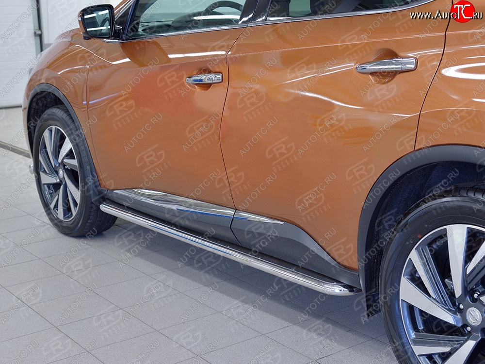 35 549 р. Широкая защита порогов с трубой диаметром 42 мм SLITKOFF v3 Nissan Murano 3 Z52 рестайлинг (2020-2025)  с доставкой в г. Чебоксары