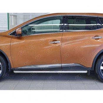 19 999 р. Защита порогов из круглой трубы диаметром 63 мм SLITKOFF v3 Nissan Murano 3 Z52 рестайлинг (2020-2025)  с доставкой в г. Чебоксары. Увеличить фотографию 3