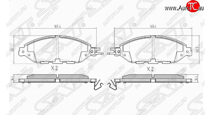 1 139 р. Комплект передних тормозных колодок SAT Nissan Murano 3 Z52 дорестайлинг (2015-2022)  с доставкой в г. Чебоксары