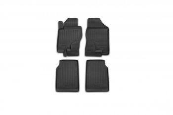 Комплект 3D ковриков салона Element (полиуретан) МКПП Nissan Navara  2 D40 (2004-2010) дорестайлинг (Черные)