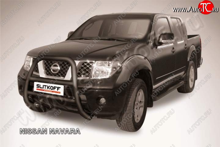27 449 р. Кенгурятник d76 высокий  Nissan Navara  2 D40 (2004-2010) дорестайлинг (Цвет: серебристый)  с доставкой в г. Чебоксары