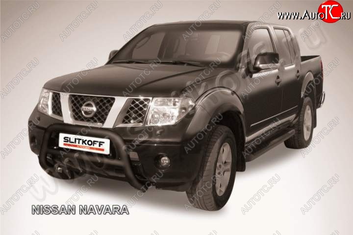 23 599 р. Кенгурятник d76 низкий  Nissan Navara  2 D40 (2004-2010) дорестайлинг (Цвет: серебристый)  с доставкой в г. Чебоксары