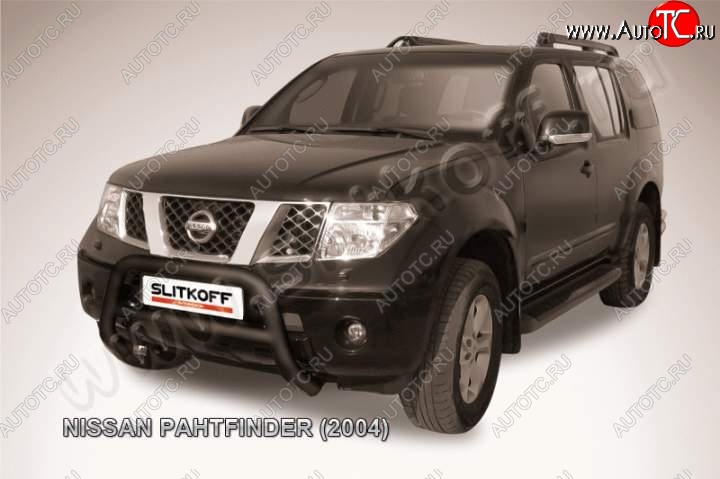 23 599 р. Кенгурятник d76 низкий  Nissan Pathfinder  R51 (2004-2007) дорестайлинг (Цвет: серебристый)  с доставкой в г. Чебоксары