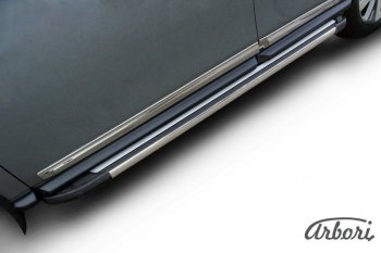 12 509 р. Порожки для ног Arbori Luxe Black  Nissan Pathfinder  R52 (2012-2017) дорестайлинг  с доставкой в г. Чебоксары. Увеличить фотографию 2