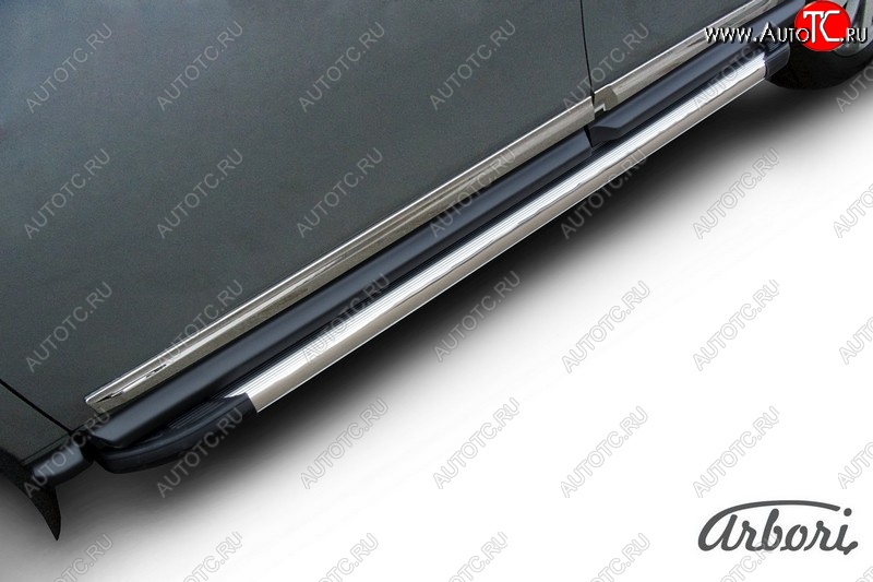 11 789 р. Порожки для ног Arbori Luxe Silver  Nissan Pathfinder  R52 (2012-2017) дорестайлинг  с доставкой в г. Чебоксары