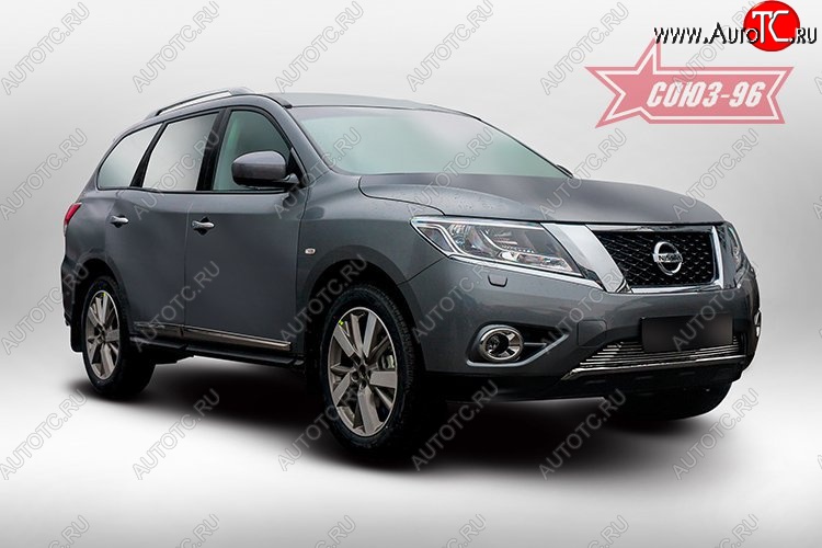 5 399 р. Декоративный элемент воздухозаборника Souz-96 (d10)  Nissan Pathfinder  R52 (2012-2017) дорестайлинг  с доставкой в г. Чебоксары