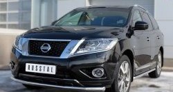 15 999 р. Одинарная защита переднего бампера диаметром 63 мм SLITKOFF  Nissan Pathfinder  R52 (2012-2017) дорестайлинг  с доставкой в г. Чебоксары. Увеличить фотографию 2