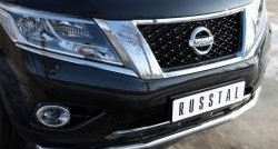 15 999 р. Одинарная защита переднего бампера диаметром 63 мм SLITKOFF  Nissan Pathfinder  R52 (2012-2017) дорестайлинг  с доставкой в г. Чебоксары. Увеличить фотографию 3