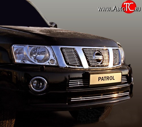 14 264 р. Декоративные вставки решетки радиатора Novline (3 элемента)  Nissan Patrol  6 (2010-2014) Y62 дорестайлинг  с доставкой в г. Чебоксары