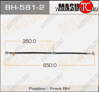 1 599 р. Правый передний тормозной шланг MASUMA Nissan Qashqai 1 дорестайлинг (2007-2010)  с доставкой в г. Чебоксары