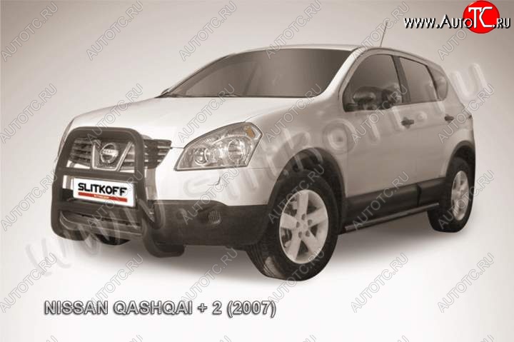 18 399 р. Кенгурятник d57 высокий Nissan Qashqai +2 1 J10 дорестайлинг (2008-2010) (Цвет: серебристый)  с доставкой в г. Чебоксары