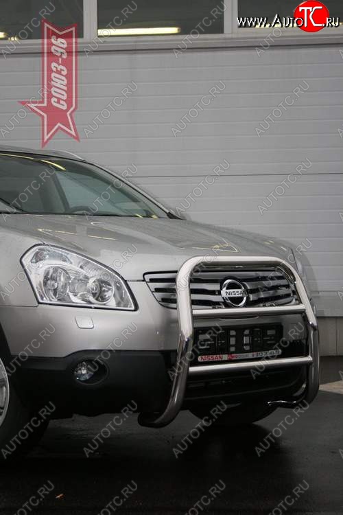 16 019 р. Защита переднего бампера Souz-96 (d60) Nissan Qashqai +2 1 J10 дорестайлинг (2008-2010)  с доставкой в г. Чебоксары