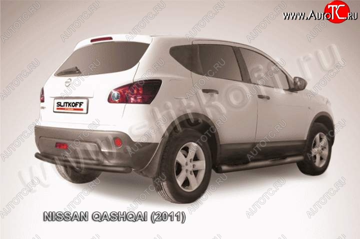8 949 р. Защита задняя Slitkoff  Nissan Qashqai  1 (2010-2013) J10 рестайлинг (Цвет: серебристый)  с доставкой в г. Чебоксары