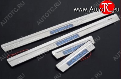 5 349 р. Накладки на порожки автомобиля СТ Nissan Qashqai 1 J10 рестайлинг (2010-2013)  с доставкой в г. Чебоксары