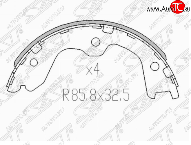 1 299 р. Колодки ручного тормоза SAT Nissan Teana 2 J32 дорестайлинг (2008-2011)  с доставкой в г. Чебоксары