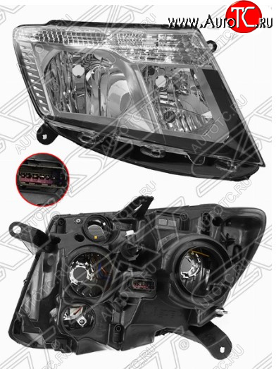 6 999 р. Правая передняя фара SAT (светлый хром) Nissan Terrano D10 рестайлинг (2016-2022)  с доставкой в г. Чебоксары