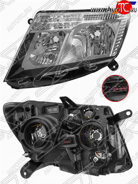 6 999 р. Левая передняя фара SAT (светлый хром) Nissan Terrano D10 рестайлинг (2016-2022)  с доставкой в г. Чебоксары