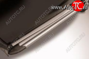 10 699 р. Алюминиевые порожки для ног Slitkoff ❞Luxe Silver❝ Nissan Terrano D10 рестайлинг (2016-2022)  с доставкой в г. Чебоксары