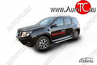 23 399 р. Порожки для ног Arbori Luxe Black Nissan Terrano D10 рестайлинг (2016-2022)  с доставкой в г. Чебоксары
