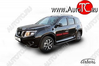 11 609 р. Порожки для ног Arbori Optima Black Nissan Terrano D10 рестайлинг (2016-2022)  с доставкой в г. Чебоксары